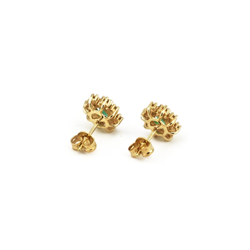 Smaragd Diamant Ohrstecker Oval in 585er Gold