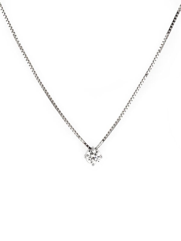 Solitär Collier CHRIST 585er Weissgold 0,3 ct.