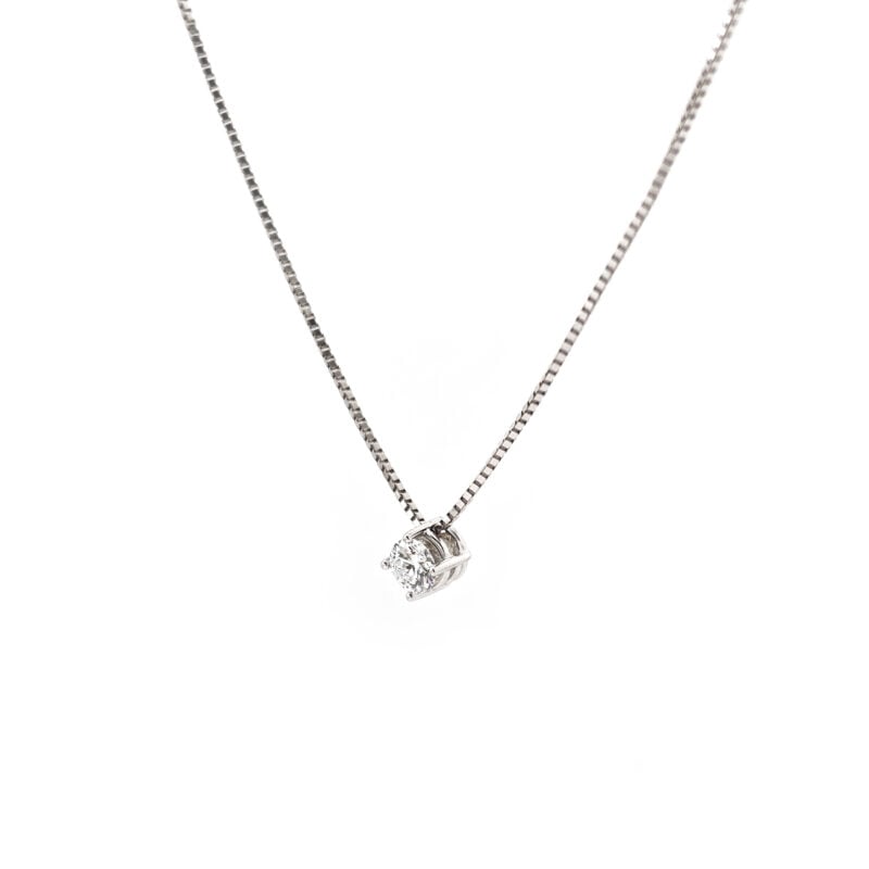 Solitär Collier CHRIST 585er Weissgold 0,3 ct.