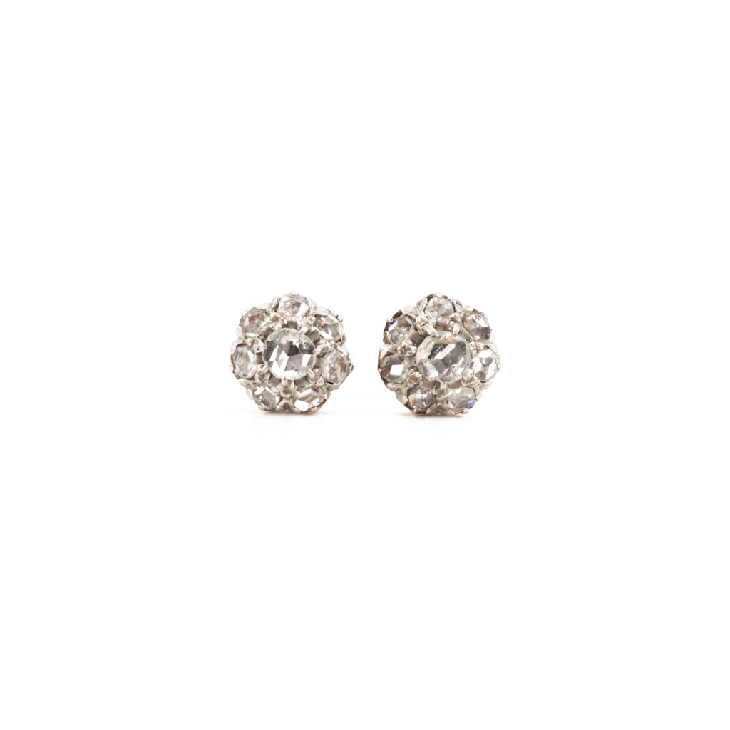 Spätviktorianische Diamant Ohrringe 585er um 1900