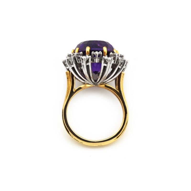 Statement Amethyst Diamant Ring 750er Gold 1,07 ct.