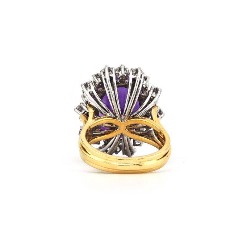 Statement Amethyst Diamant Ring 750er Gold 1,07 ct.
