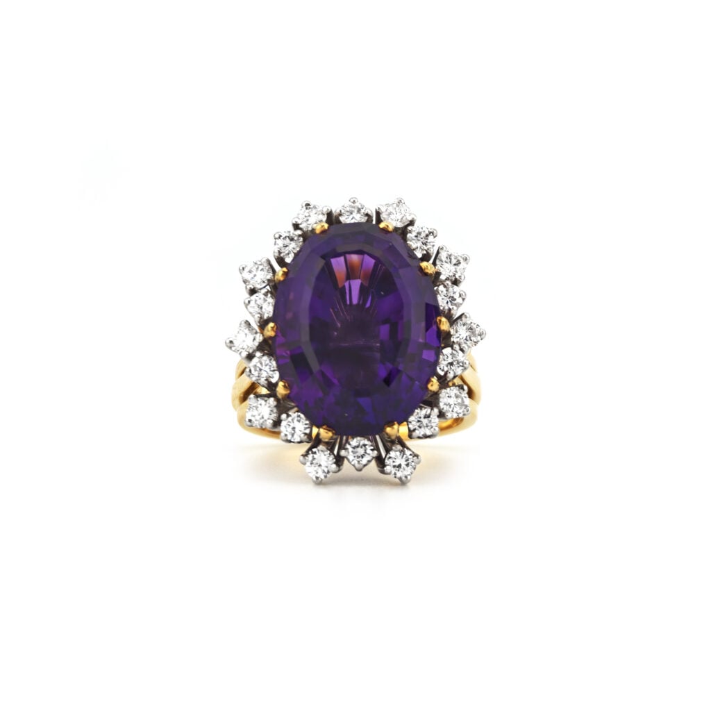 Statement Amethyst Diamant Ring 750er Gold 1,07 ct (5)