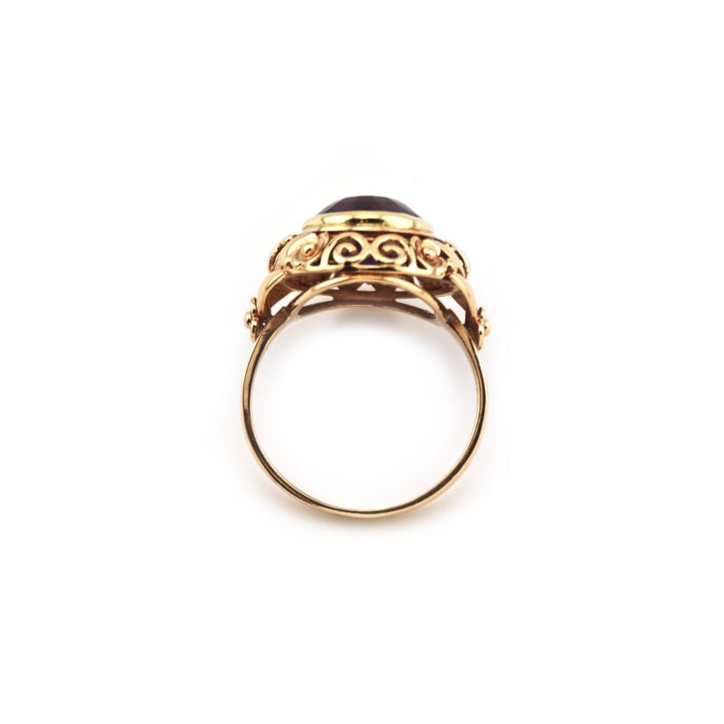 Vintage Amethyst Ring floral  in 585er Gold