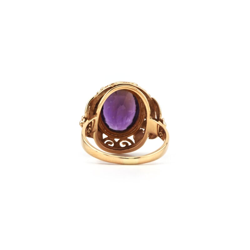 Vintage Amethyst Ring floral  in 585er Gold