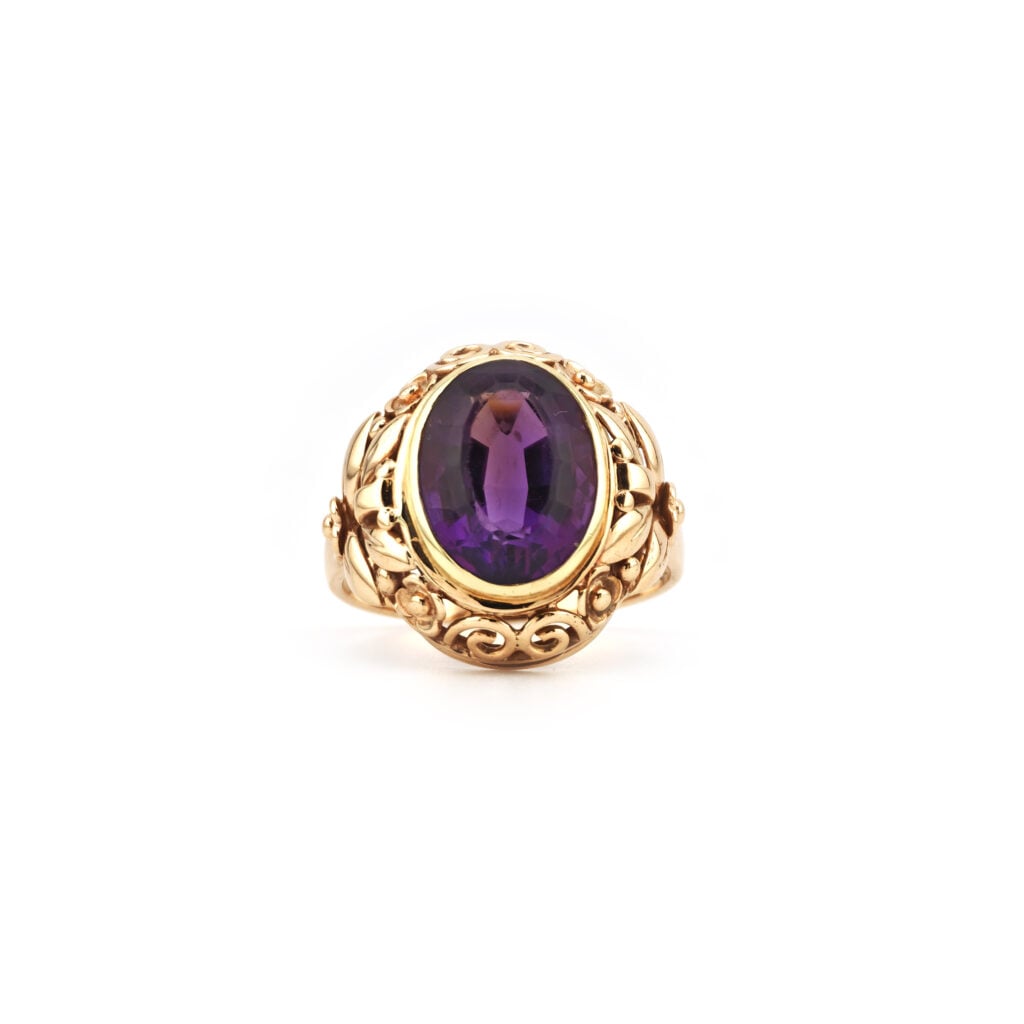 Vintage Amethyst Ring floral in 585er Gold (5)