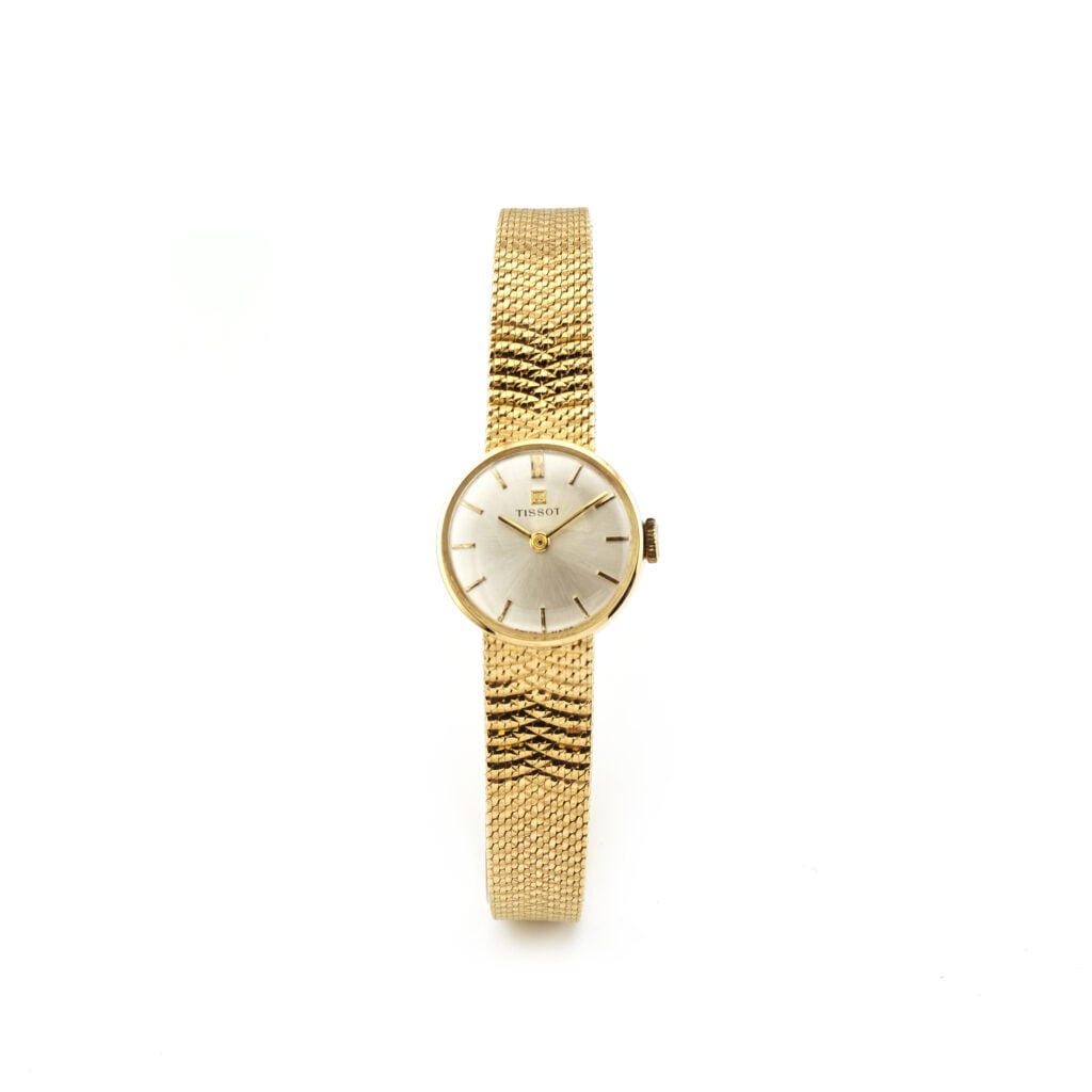 Vintage TISSOT Damenuhr 20 mm rund 585er Gold