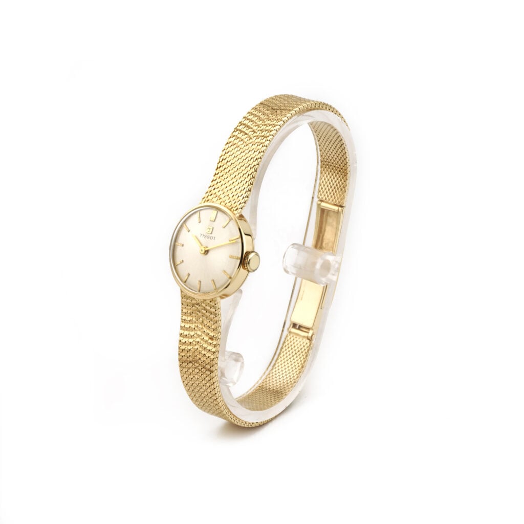 Vintage TISSOT Damenuhr 20 mm rund 585er Gold (6)