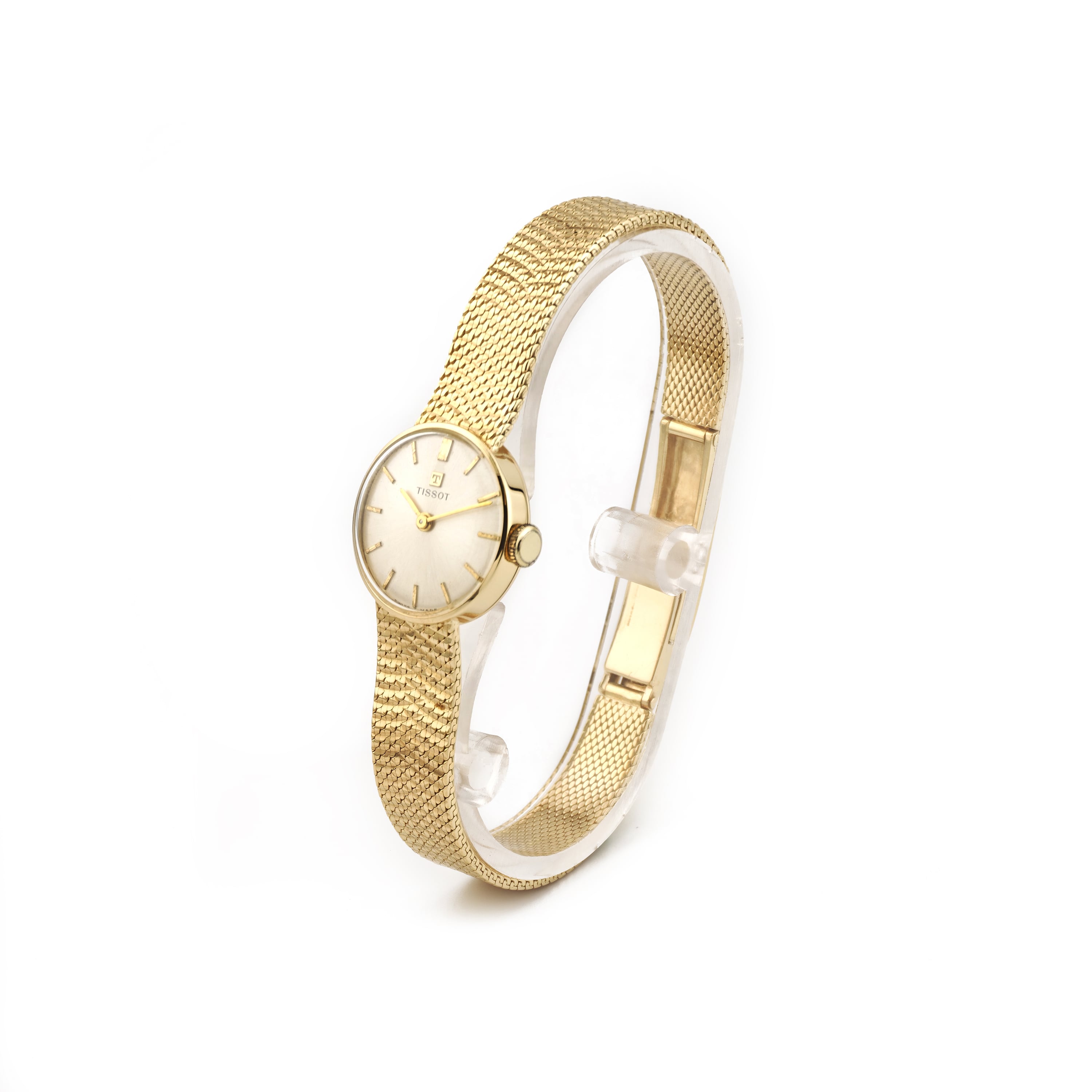 Vintage TISSOT Damenuhr 20 mm rund 585er Gold (6)